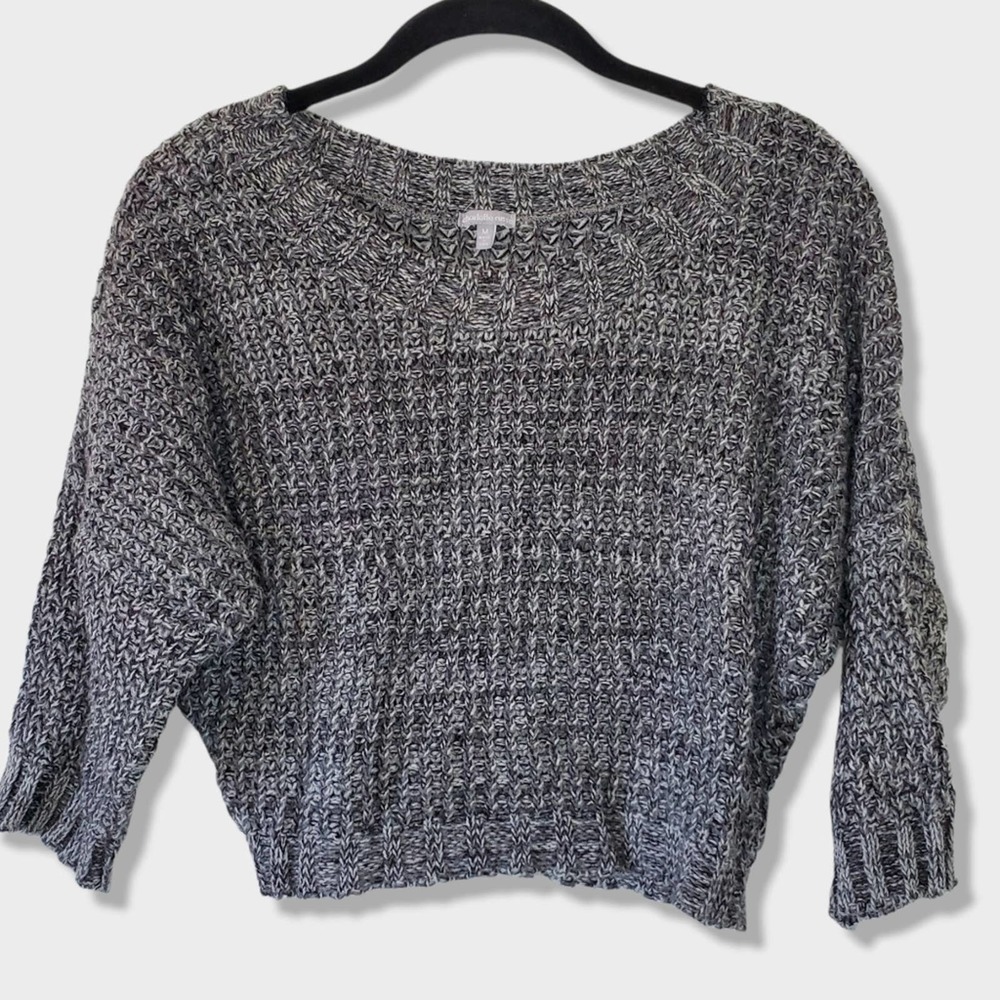 Charlotte Russe Gray Knit Long Sleeve Crop Sweater M